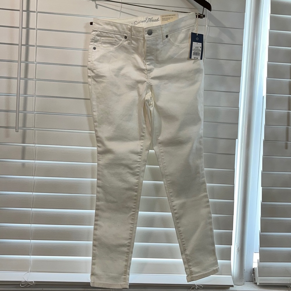 Universal thread white high rise skinny crop jeans